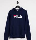 Fila Large Front Logo Oversized Hoodie In Navy Exclusive To Asos