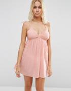Asos Lace Cupped Beach Sun Dress - Pink