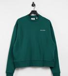 Collusion Cropped Sweatshirt In Emerald Green