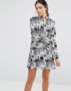 Isla Sonic Print Mini Dress - Multi