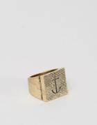 Icon Brand Square Anchor Ring In Gold - Gold