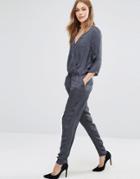 Vila Wrap Front Tailored Jumpsuit - Gray