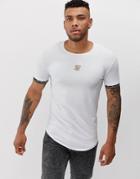 Siksilk Muscle T-shirt With Arm And Chest Logo - White