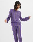 Resume Jolie Striped Blouse With Frill Detail - Purple