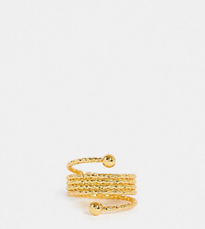 Asos Design 14k Gold Plated Coil Ring