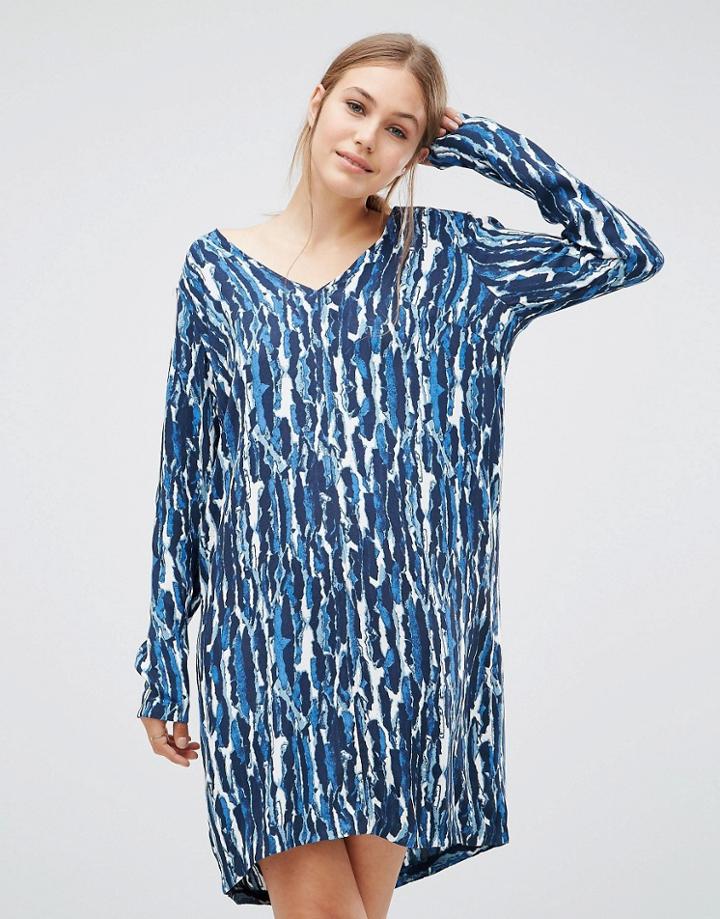 Just Female Mirage Drape Dress - Blue