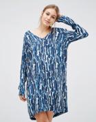 Just Female Mirage Drape Dress - Blue