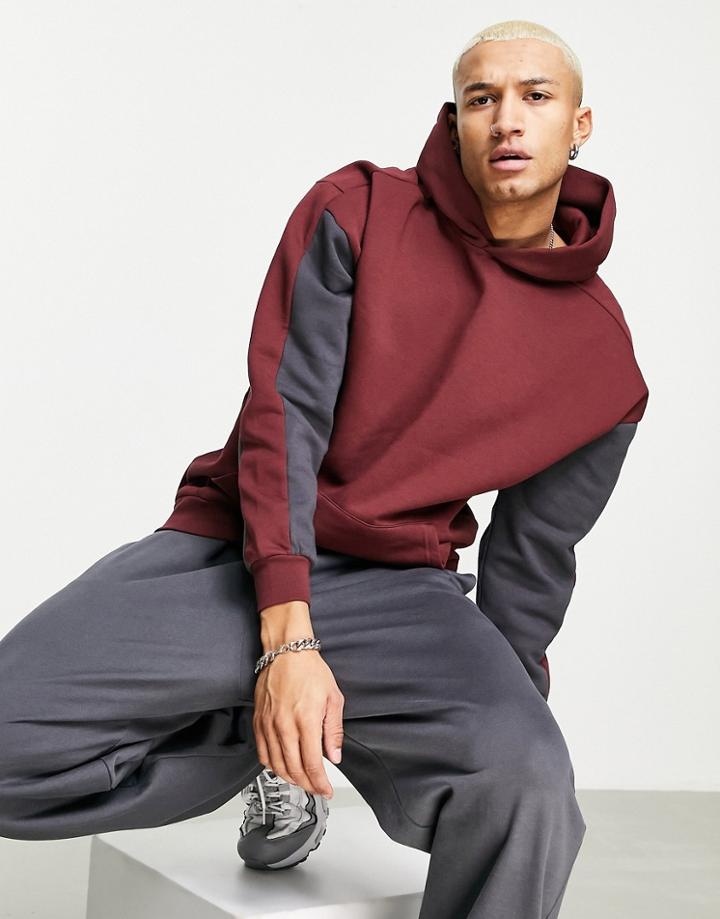 Jack Wolfskin 365 Hoodie In Burgundy-red