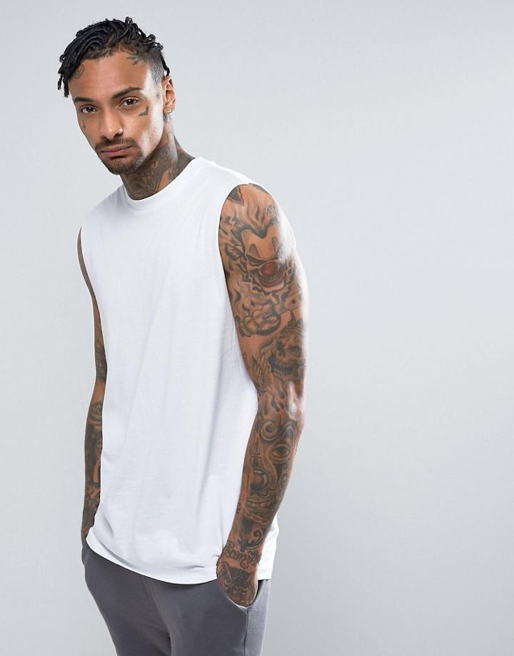 New Look Basic Longline Tank In White - White