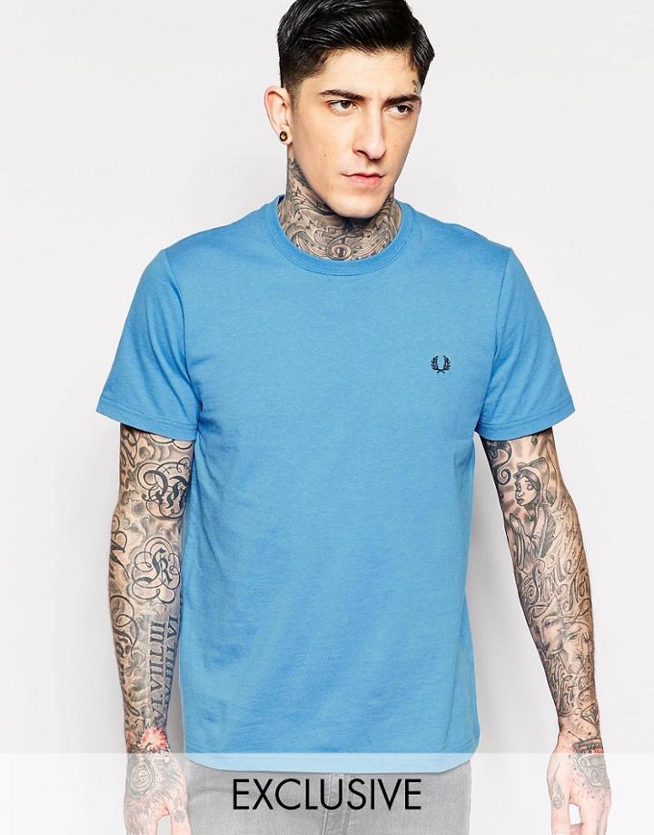 Fred Perry T-shirt With Laurel Logo Exclusive - Clear Blue Mar