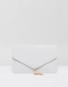 Asos Design Tassel Clutch Bag - Gray