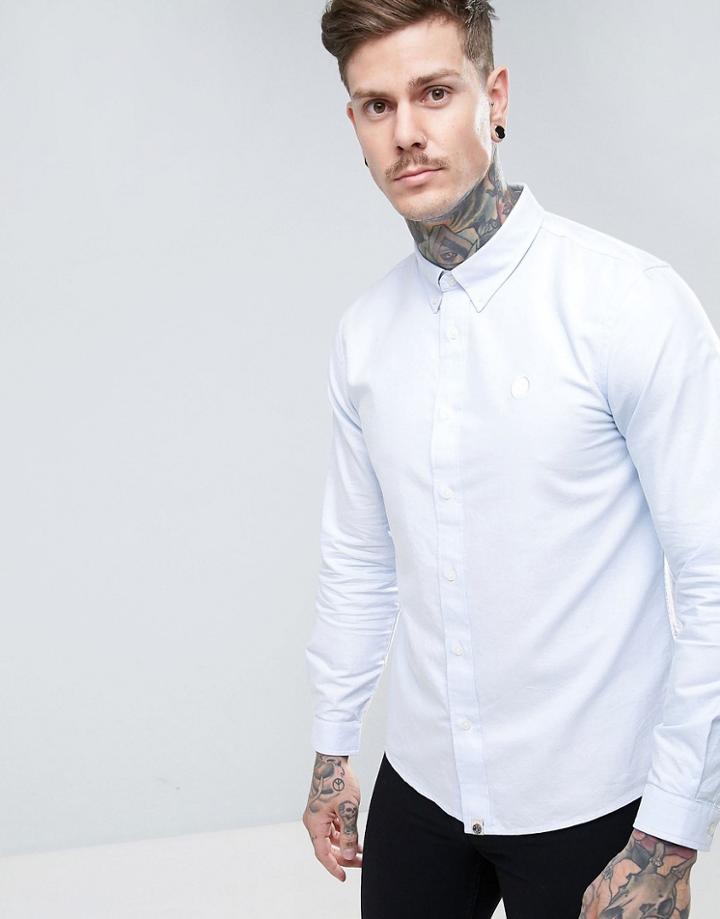 Pretty Green Sterling Oxford Shirt In Blue - Blue