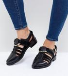 Asos Design Virgo Wide Fit Flat Shoes - Black