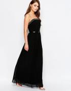 Little Mistress Embellished Bandeau Maxi Dress - Black