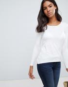 Brave Soul Toya Long Sleeve Top With Twisted Back - White
