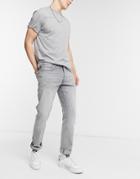 Topman Organic Cotton Blend Stretch Slim Jeans In Gray-grey
