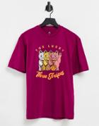 Adidas Training Urban Chest Print T-shirt In Berry-red