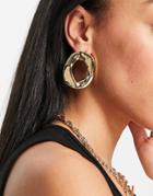 Asos Design Earrings In Large Link Design In Gold Tone