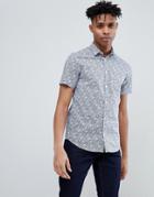 Only & Sons Short Sleeve Shirt With Ditsy Print - Blue