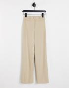 Monki Stacy Recycled Flare Pants In Beige-neutral
