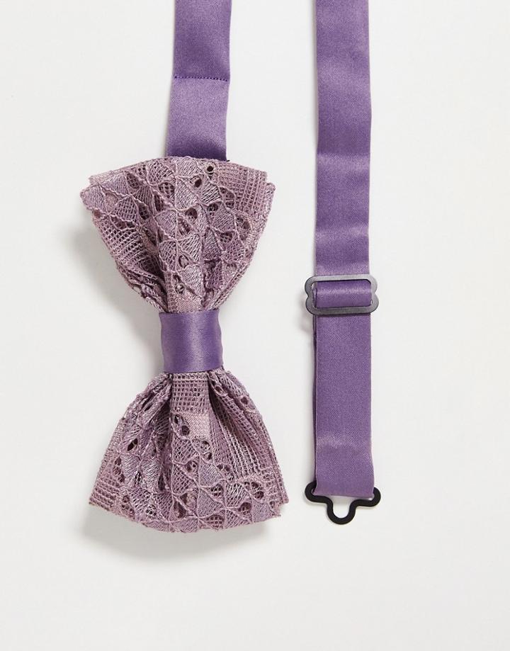 Devils Advocate Lace Tie Bow In Purple