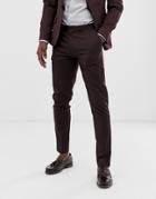 Asos Design Skinny Suit Pants In Dark Burgundy - Red