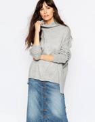 Just Female Carla Rollneck Sweater In Gray - Gray