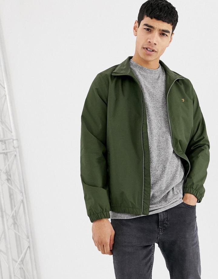 Farah Olsen Lightweight Zip Through Jacket In Khaki-green