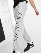 Mennace Sweatpants In Gray With Logo Placement Print-grey