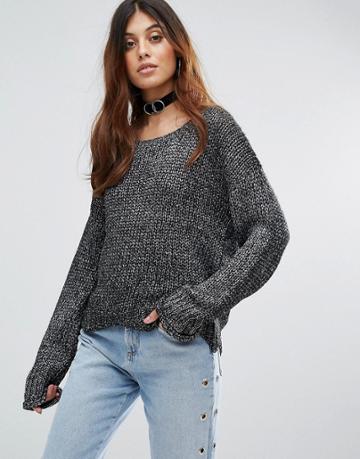 Wild Flower Metallic Sweater - Silver