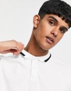 Only & Sons Tipped Polo In White