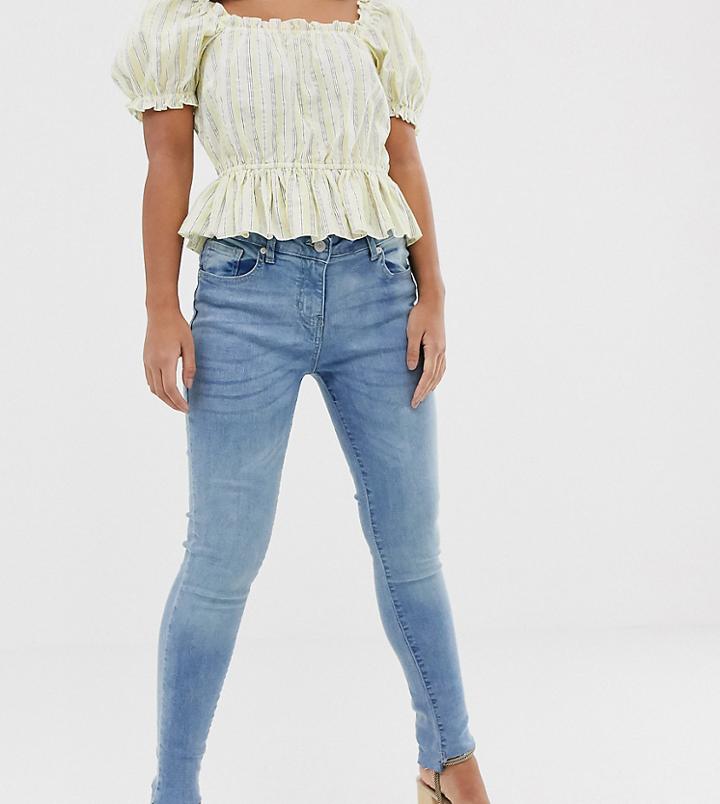 Parisian Petite Step Hem Jeans-blue