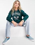 Only Retro Tennis Sweatshirt In Dark Green