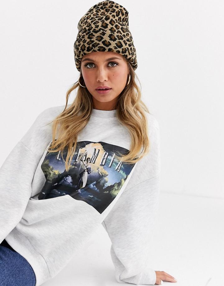 Glamorous Turn Up Beanie Hat In Leopard Print