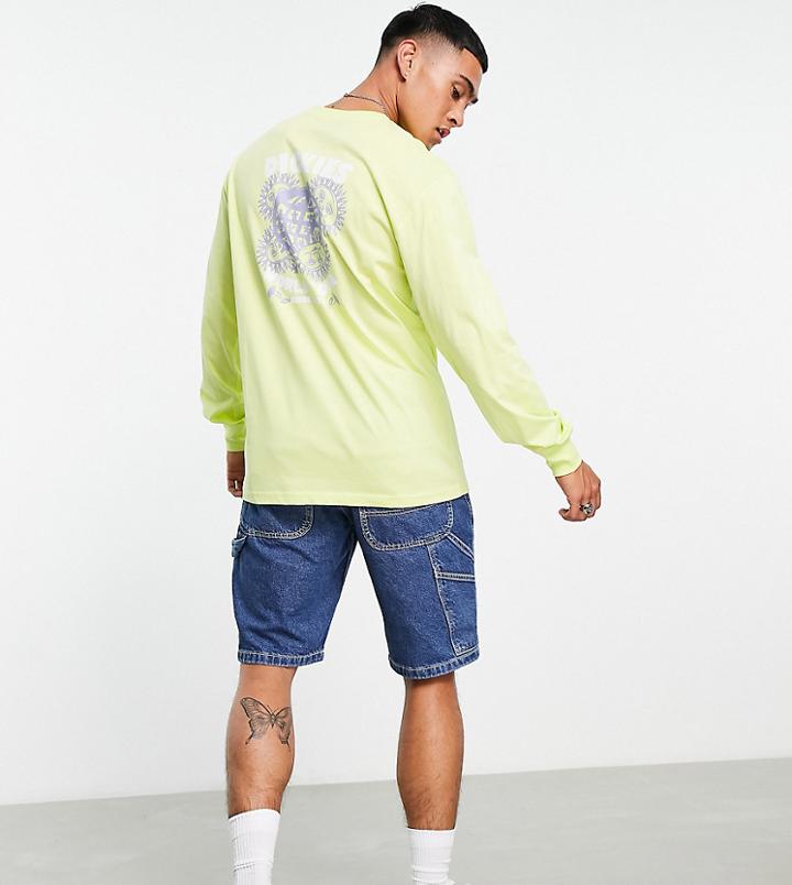 Dickies Globe Long Sleeve T-shirt In Lime Green - Exclusive To Asos