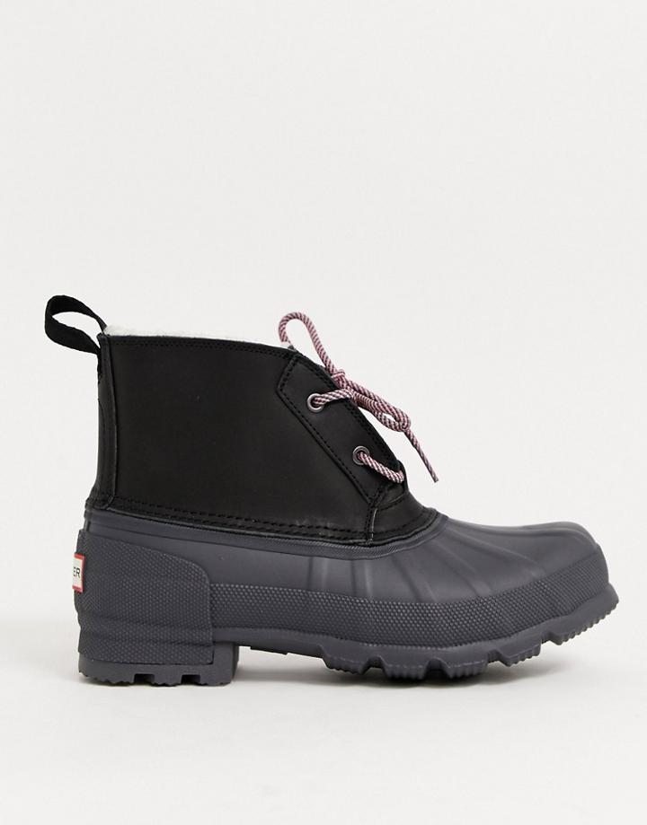 Hunter Original Lace Up Boots In Black