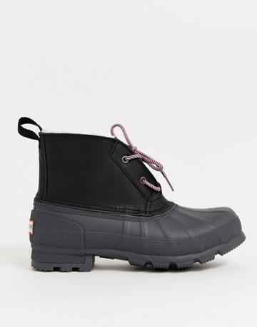 Hunter Original Lace Up Boots In Black