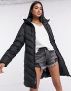 G-star Whistler Hooded Long Line Puffer Coat In Black