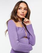 Asos Design Sweater With Halter Neck And Cut Out Front In Lilac-purple