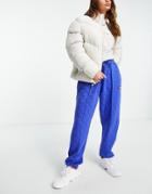 Missguided Quilted Sweatpants In Cobalt - Part Of A Set-blues