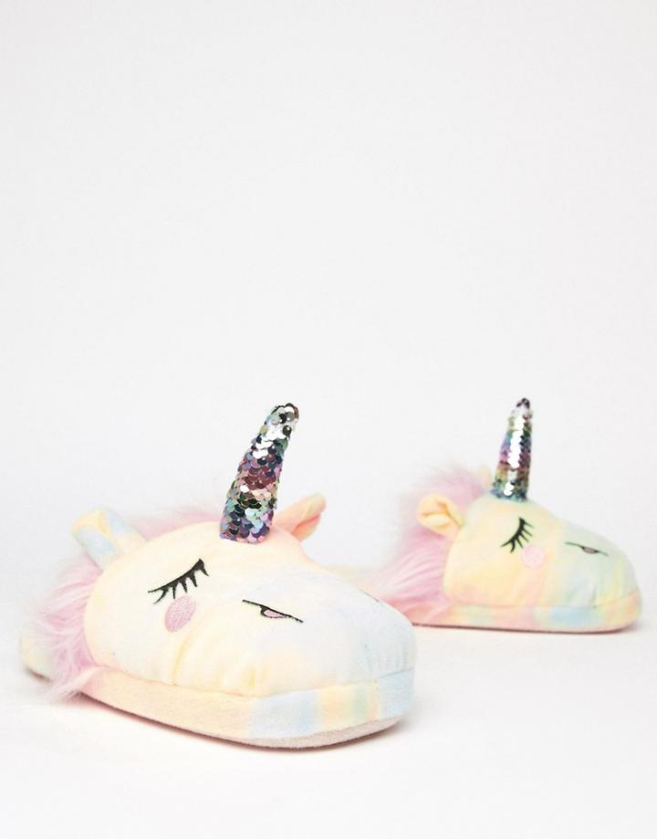 Asos Design Nevada Starlight Unicorn Slippers - Multi