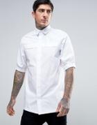 Rogues Of London Skinny Cuff Sleeve Shirt - White