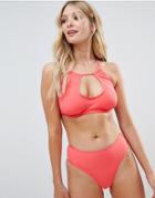 Pour Moi Ring Neck Underwired Bikini Top - Pink
