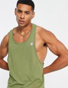 Le Breve Racer Tank Top In Green