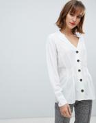 Mango Pocket Detail White Shirt - Cream