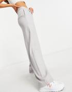 Asos Design Wide Leg Pleat Front Linen Pants In Stone-neutral