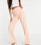 Asos Design Tall Straight Leg Pants In Peach-orange