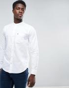 Hollister Oxford Shirt Banded Collar Slim Fit In White - White