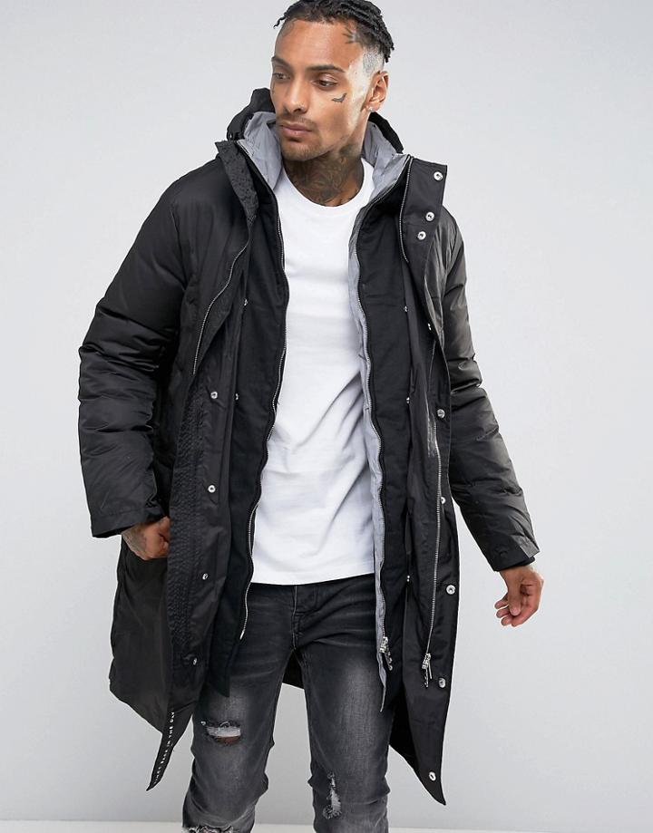Criminal Damage Padded Parka - Black