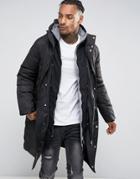 Criminal Damage Padded Parka - Black
